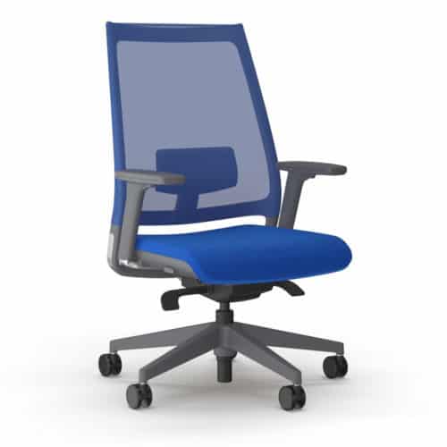 9to5seating Luna blue W1 A45 PDG front angled