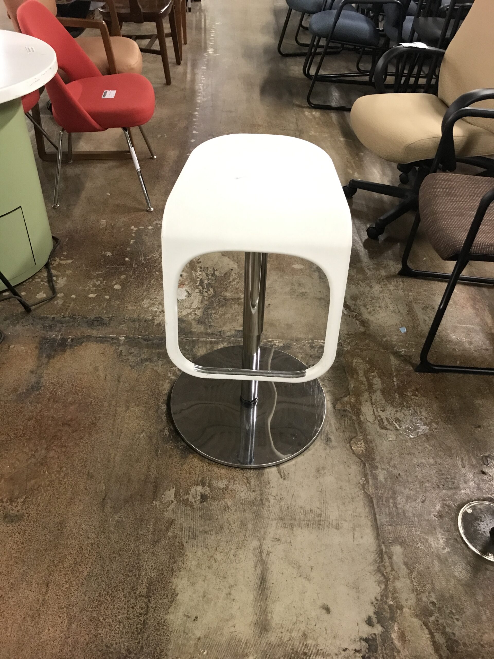 White Modern Swivel Bar Stool