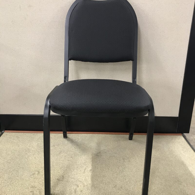 Used Offices To Go Black Armless Stack Chair