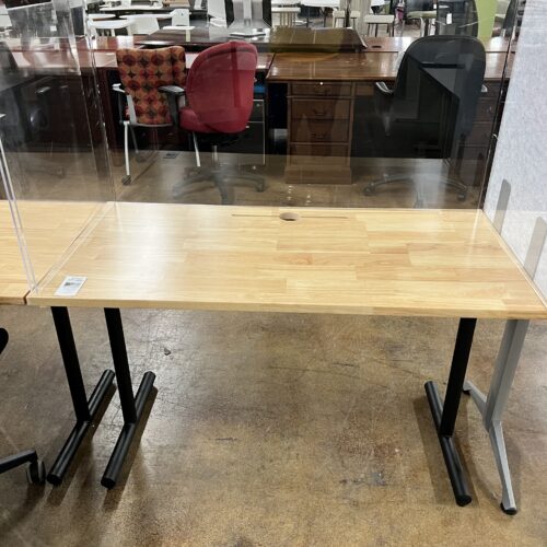 Used Maple Training Table with Panel