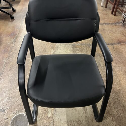 Black leather stripe chair