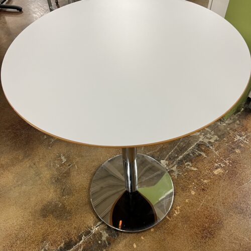 White Round Bar Table