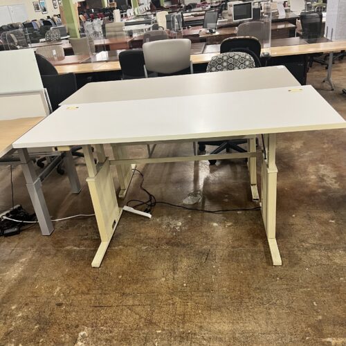 White Adjustable Height Table