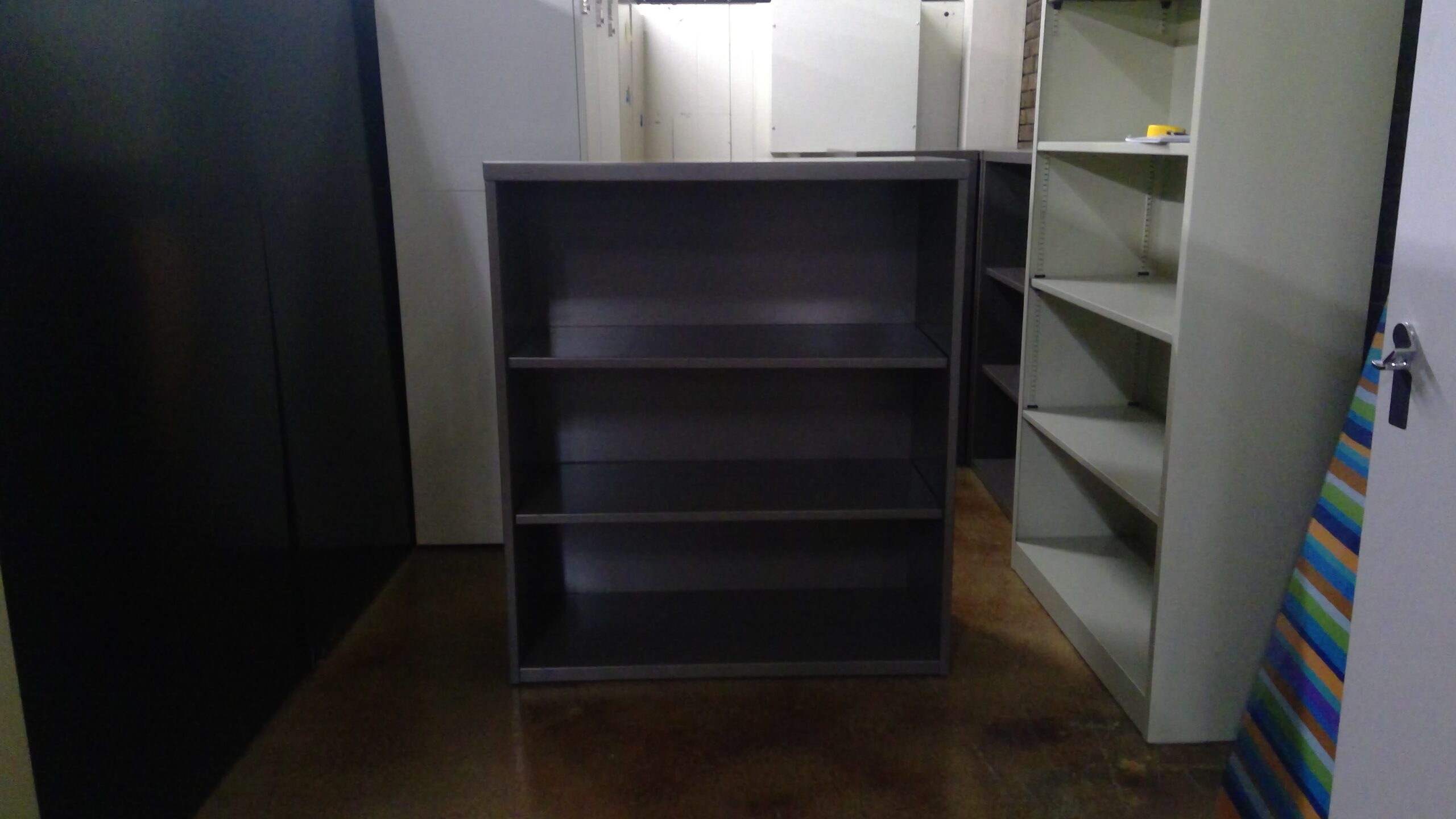 Kimbell Office Gray 3 Level Metal Bookshelf