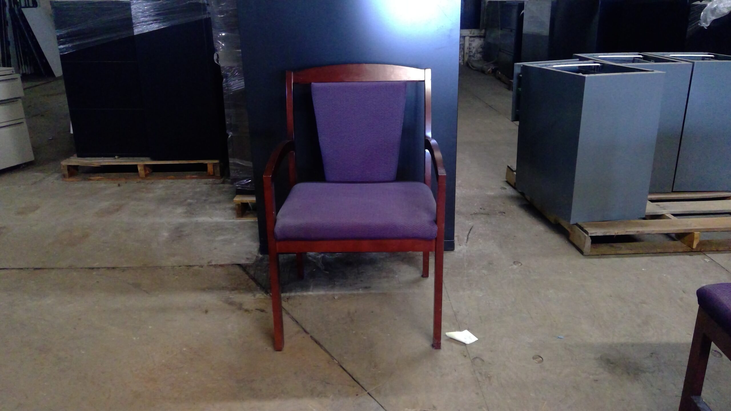 Timberlane Purple Upholstered Wood Side Chair w/ Arms