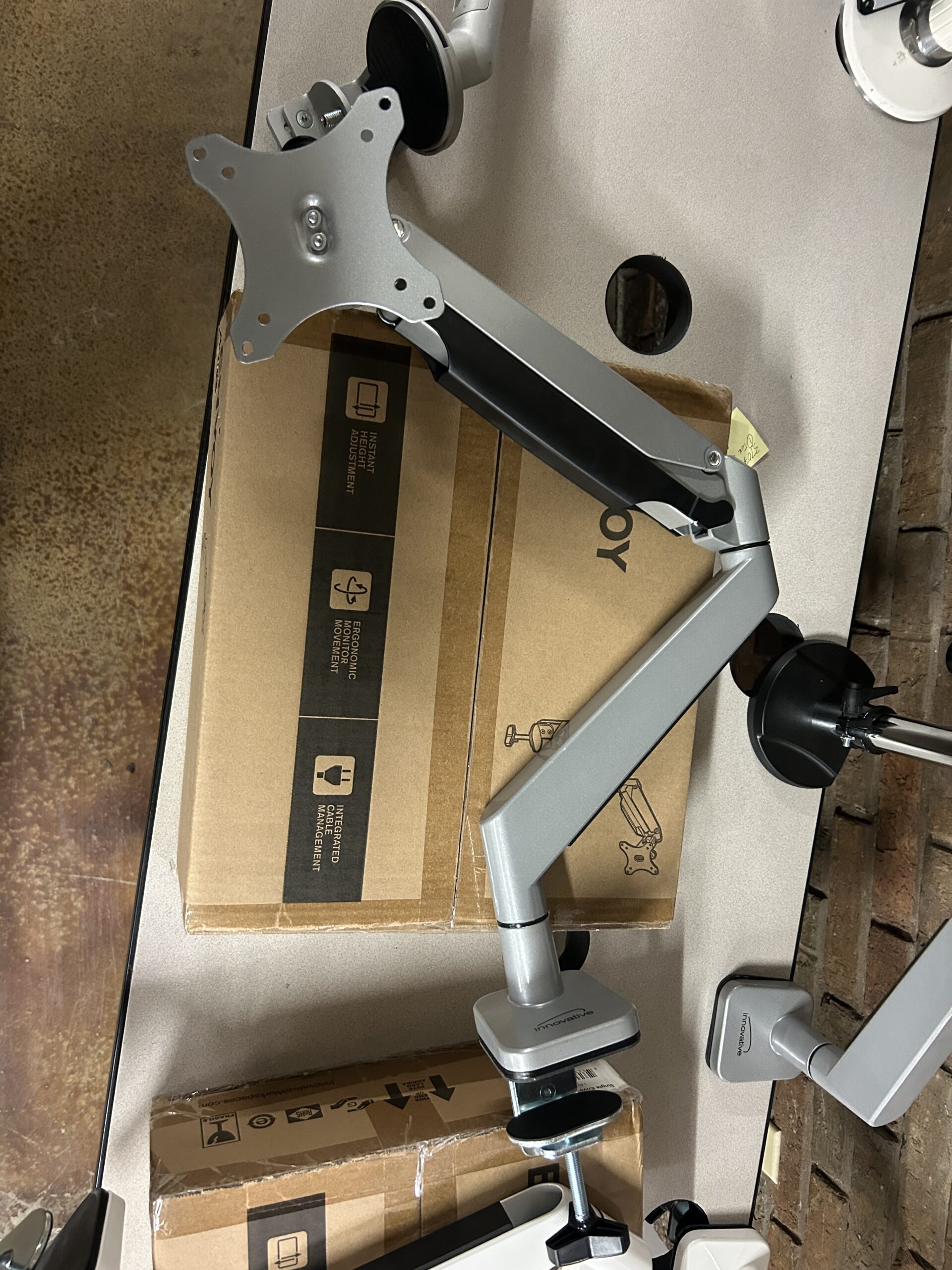 NEW HAT Envoy-1 Articulating Computer Monitor Arm -- Silver (IN BOX)