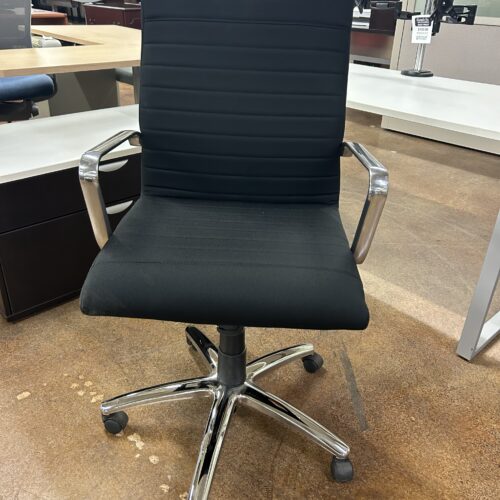 Used Black Polyester Office Task Chair Armless