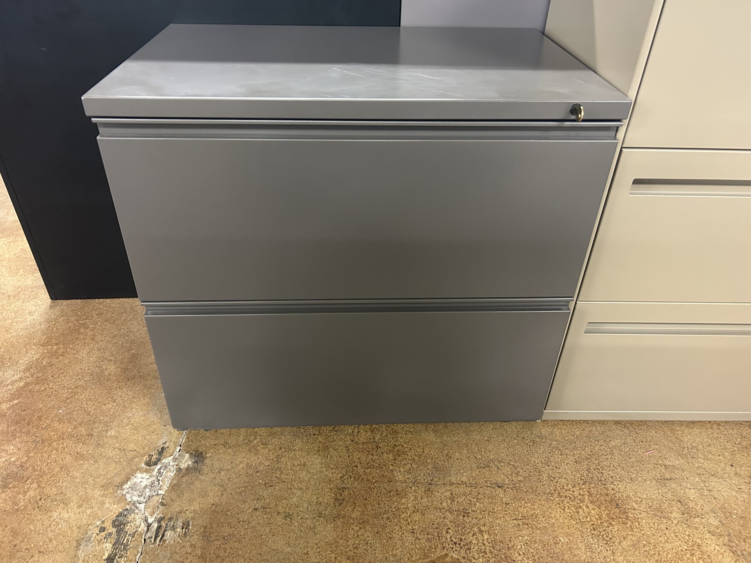 Grey 2-Drawer Filing Cabinet 36"W