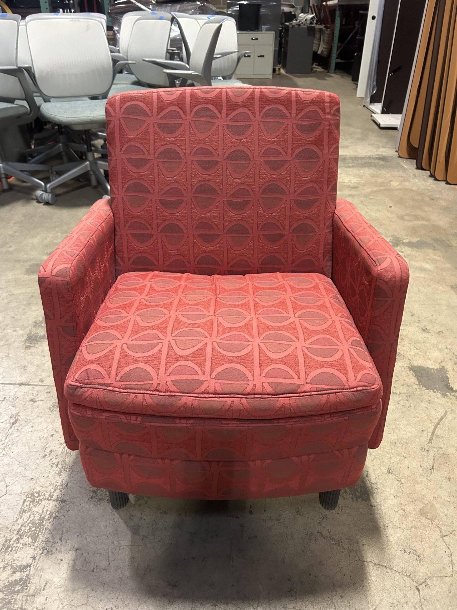 Used Allsteel Red Office Club Chair 27.5"W