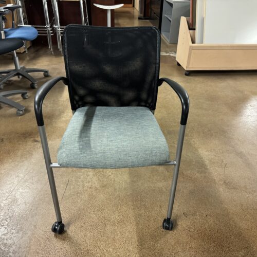 Used SitOnIt Social Side Chair Light Blue with Fixed Arms