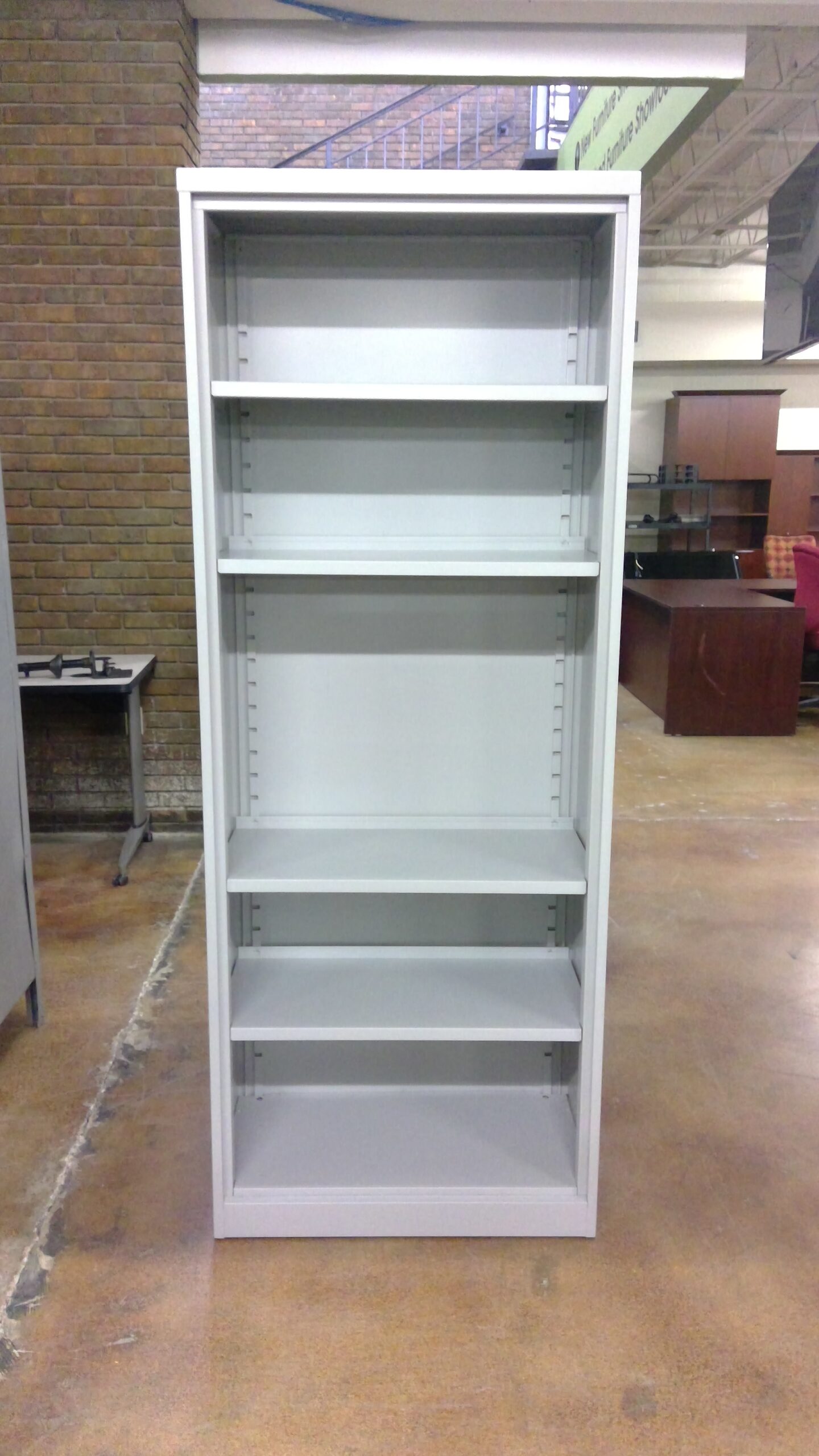 5-Shelf Gray Bookcase 30"W