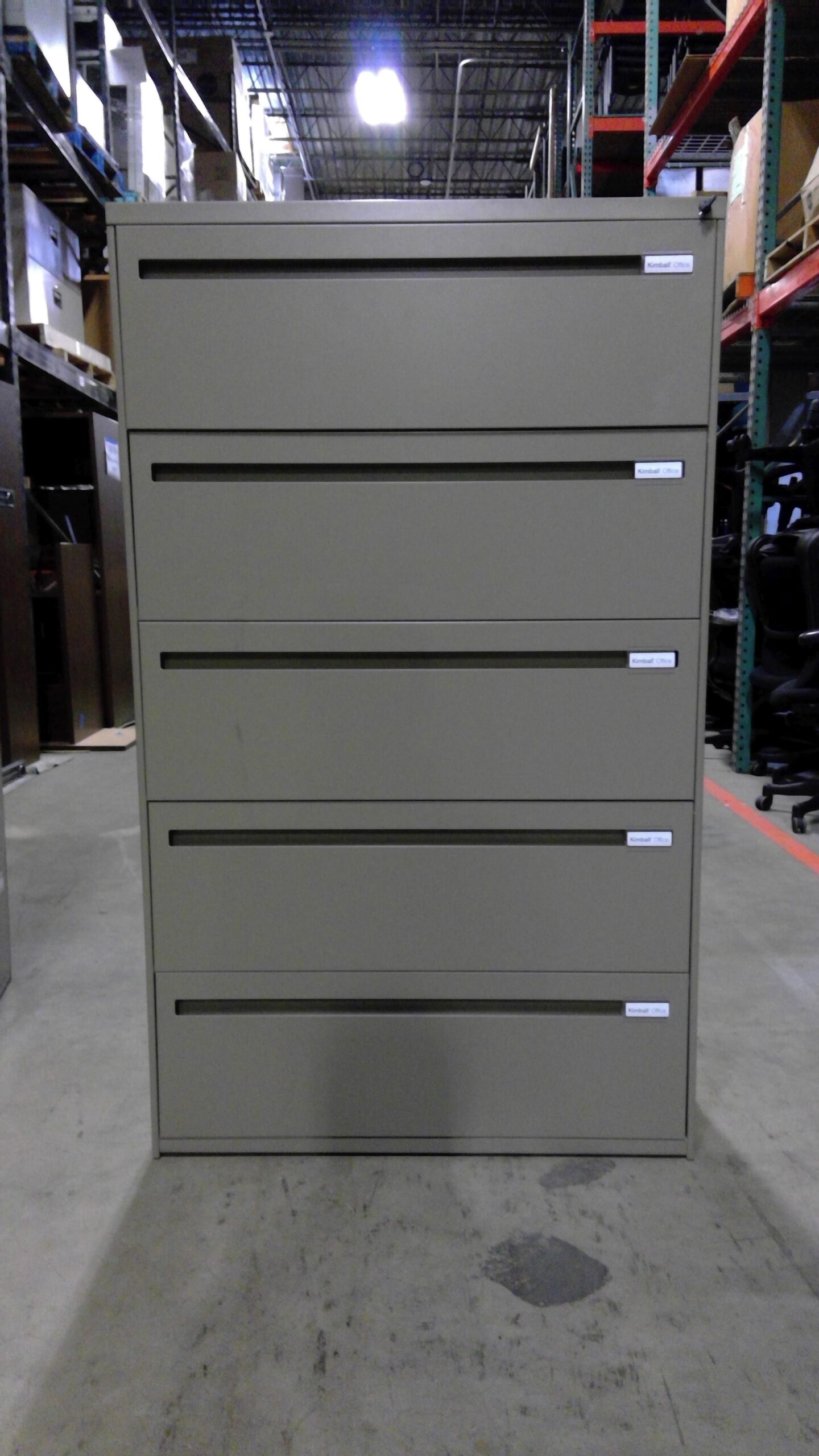 Kimbell Office 5-Level Gray Filing Cabinet w/ Lock and Key