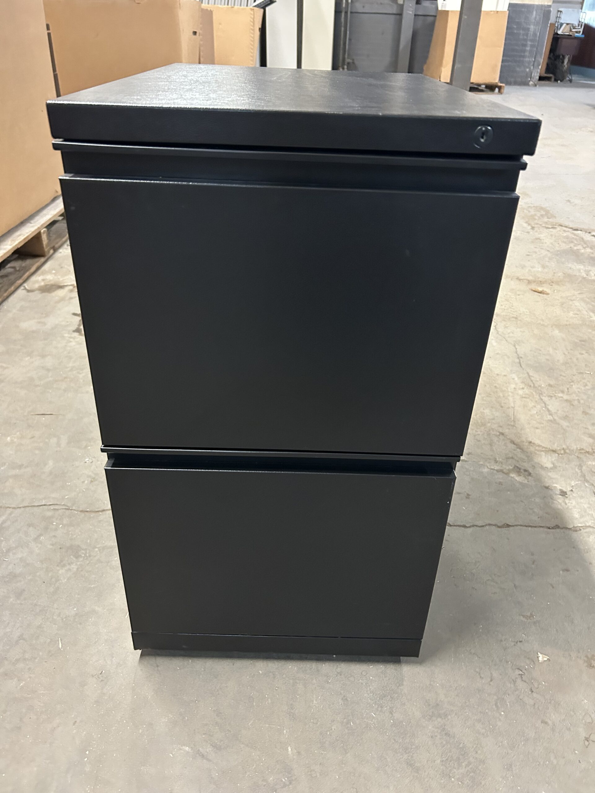 Black Office 2-Drawer Filing Pedestal 15"W with Lock