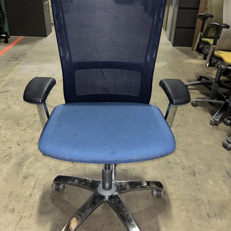 Used Knoll Life Office Task Chair -- Blue w/ Chrome Base