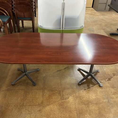 Used Walnut Boat Conference Table 7' x 3'