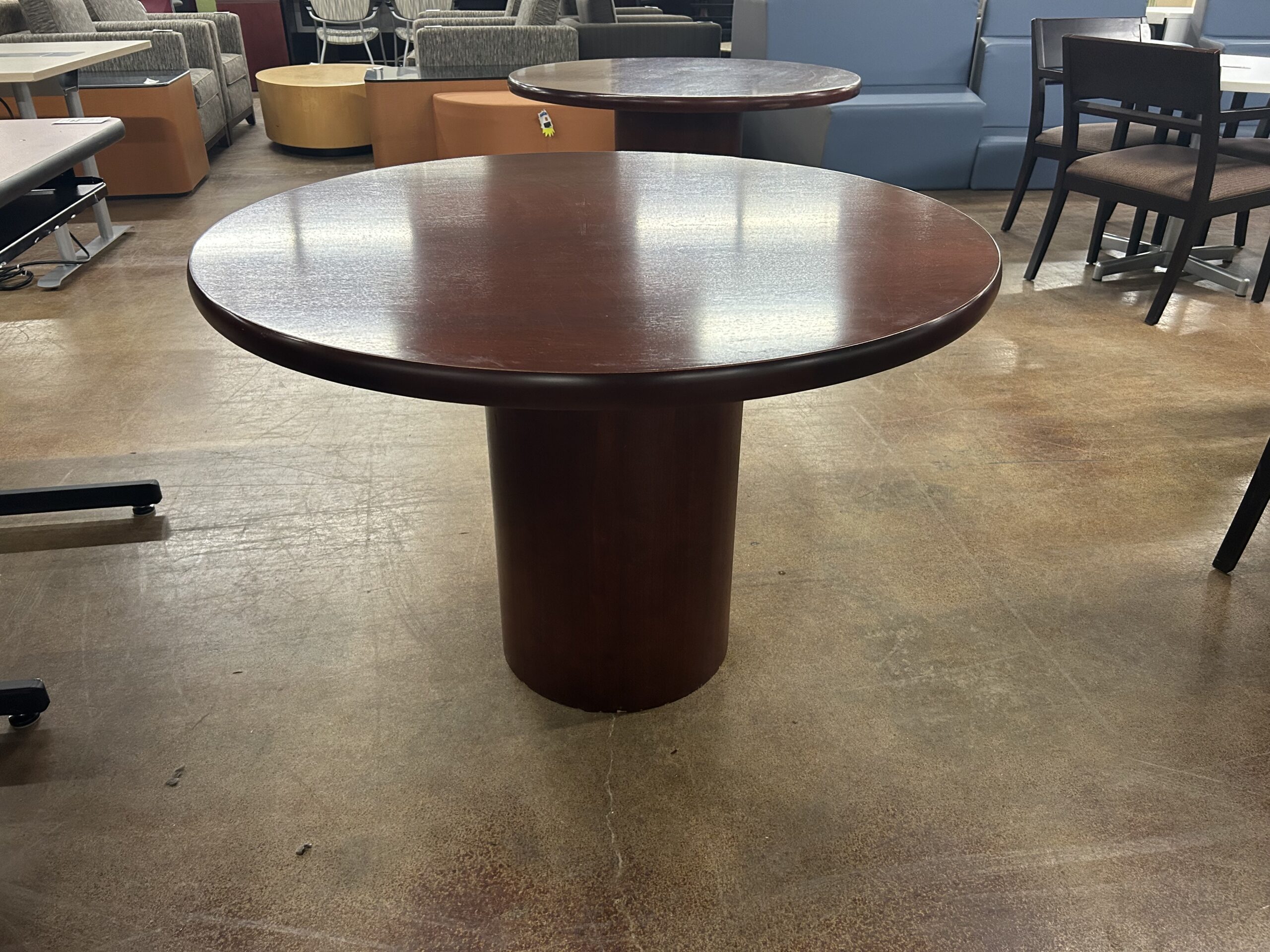 National Cordovan Wood Round Table with Radius Edge 42"W