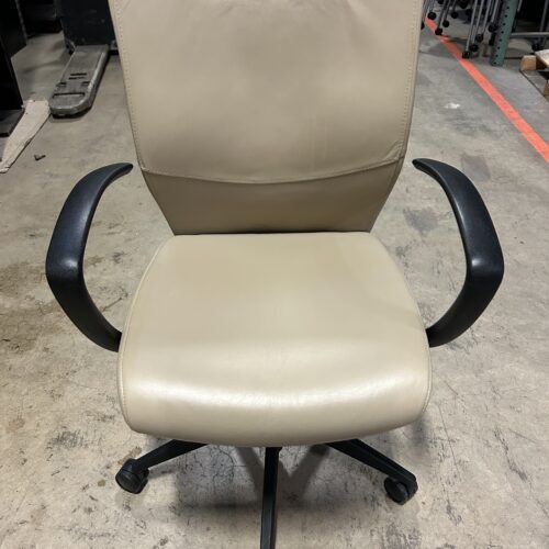 9 to 5 Seating Bristol Leather Mid-Back Office Task Chair with Arms