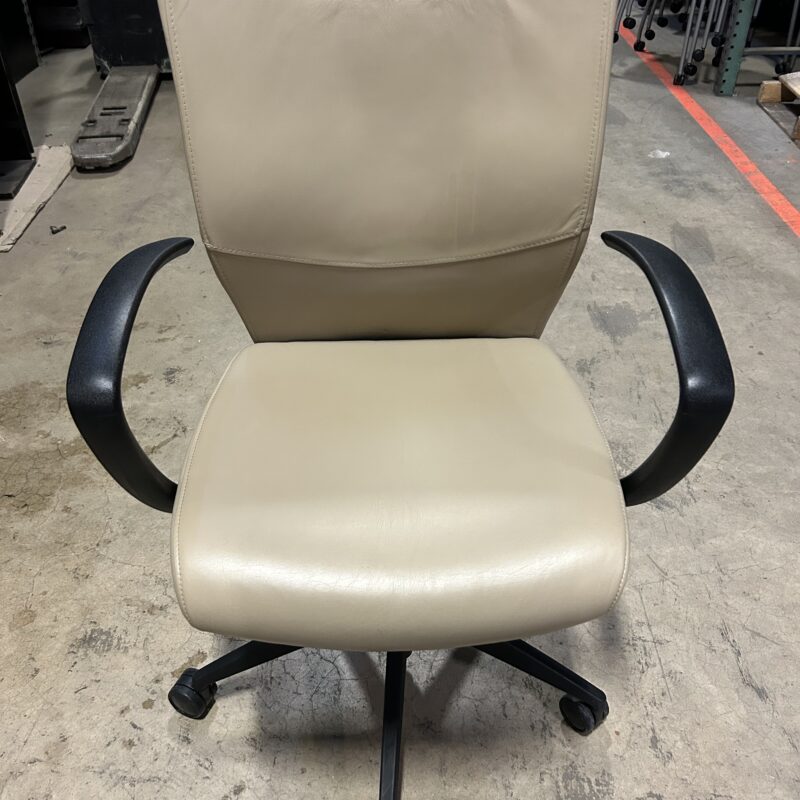 9 to 5 Seating Bristol Leather Mid-Back Office Task Chair with Arms