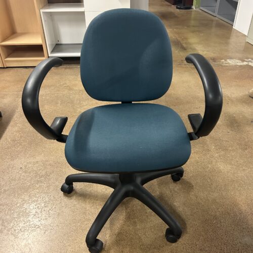 Used Blue 9 to 5 Logic Office Task Chair with Fixed Arms