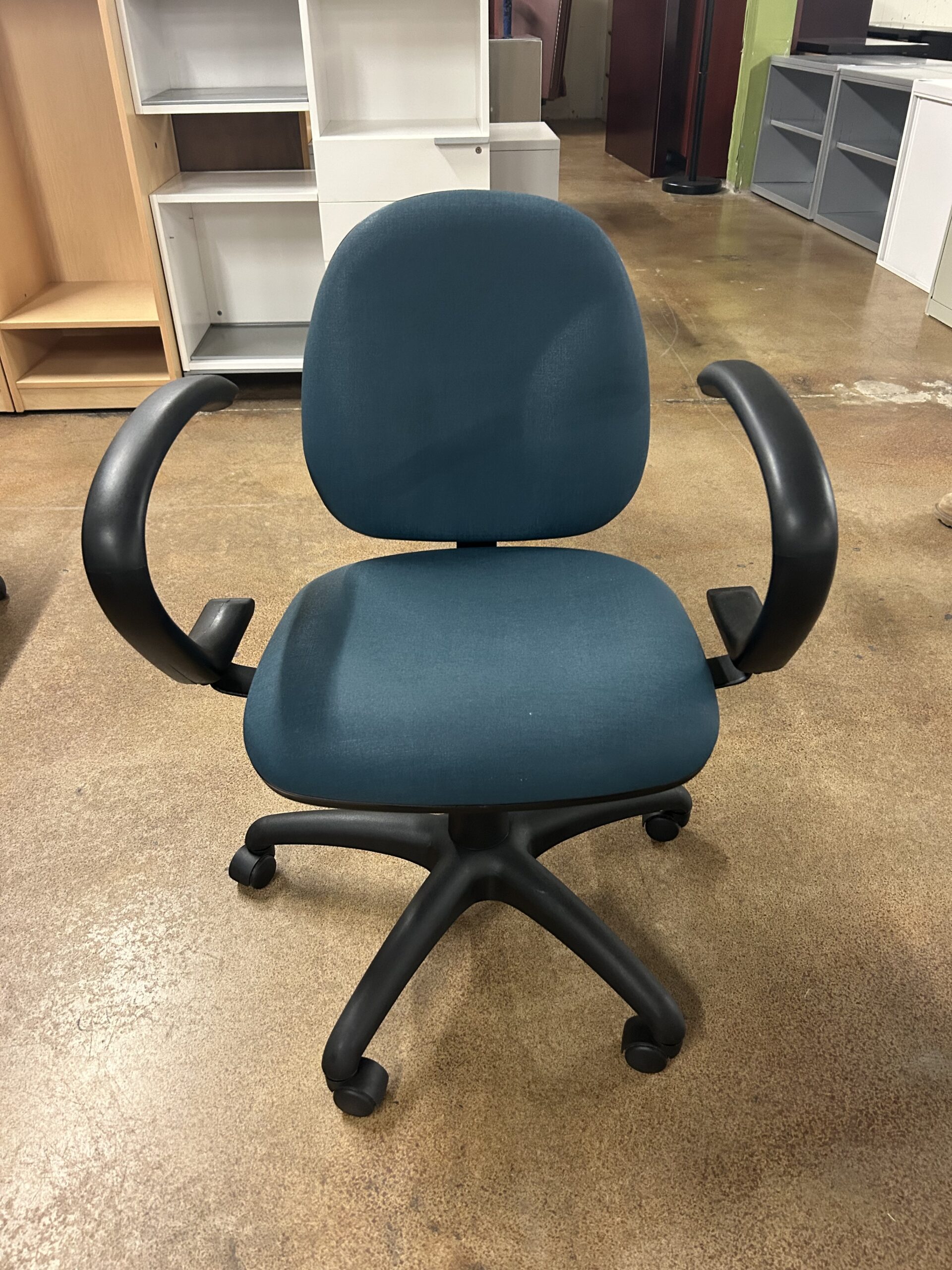 Used Blue 9 to 5 Logic Office Task Chair with Fixed Arms