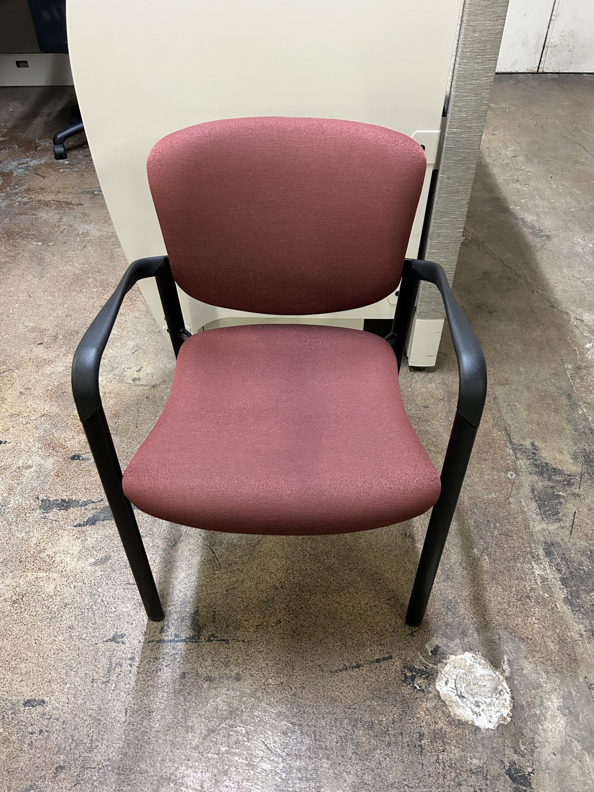 Used Red Haworth Improv Side Chair with Arms Stackable