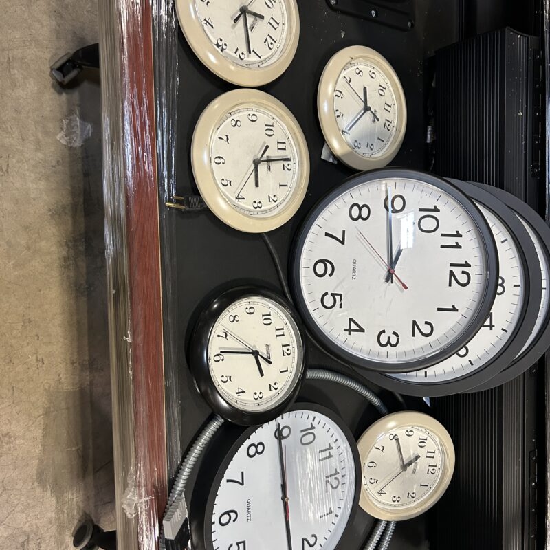 Used Office Clocks of Different Sizes