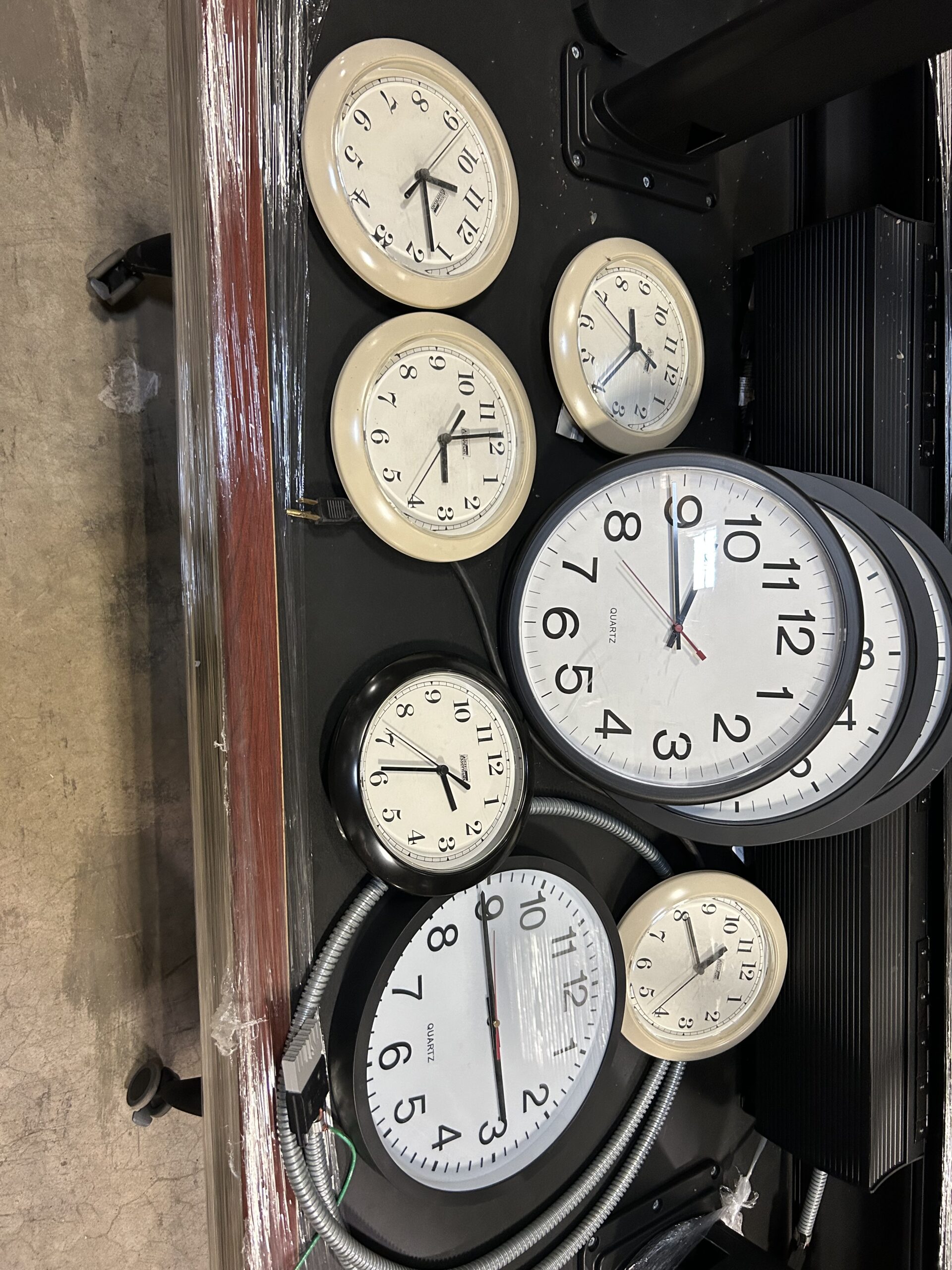 Used Office Clocks of Different Sizes