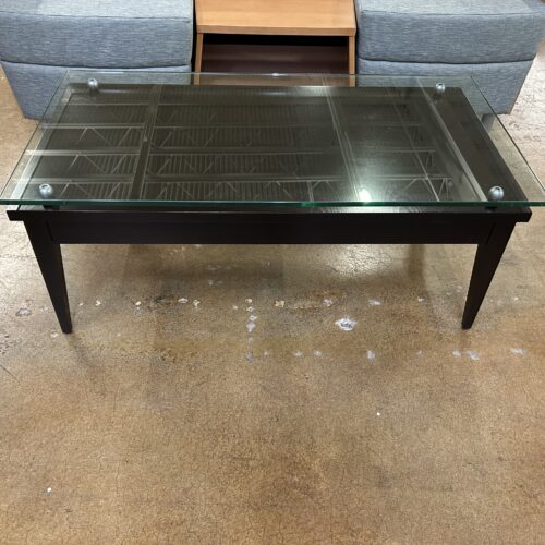Used Glass Top Coffee Table 42"W