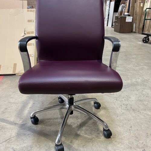Used Steelcase Coalesse Purple Task Conference Mid-Back Leather Chair 