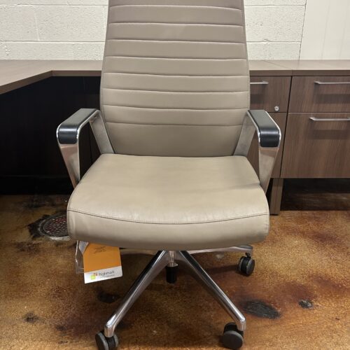 Used Beige Highmark Leather Office Managerial Executive Task Chair