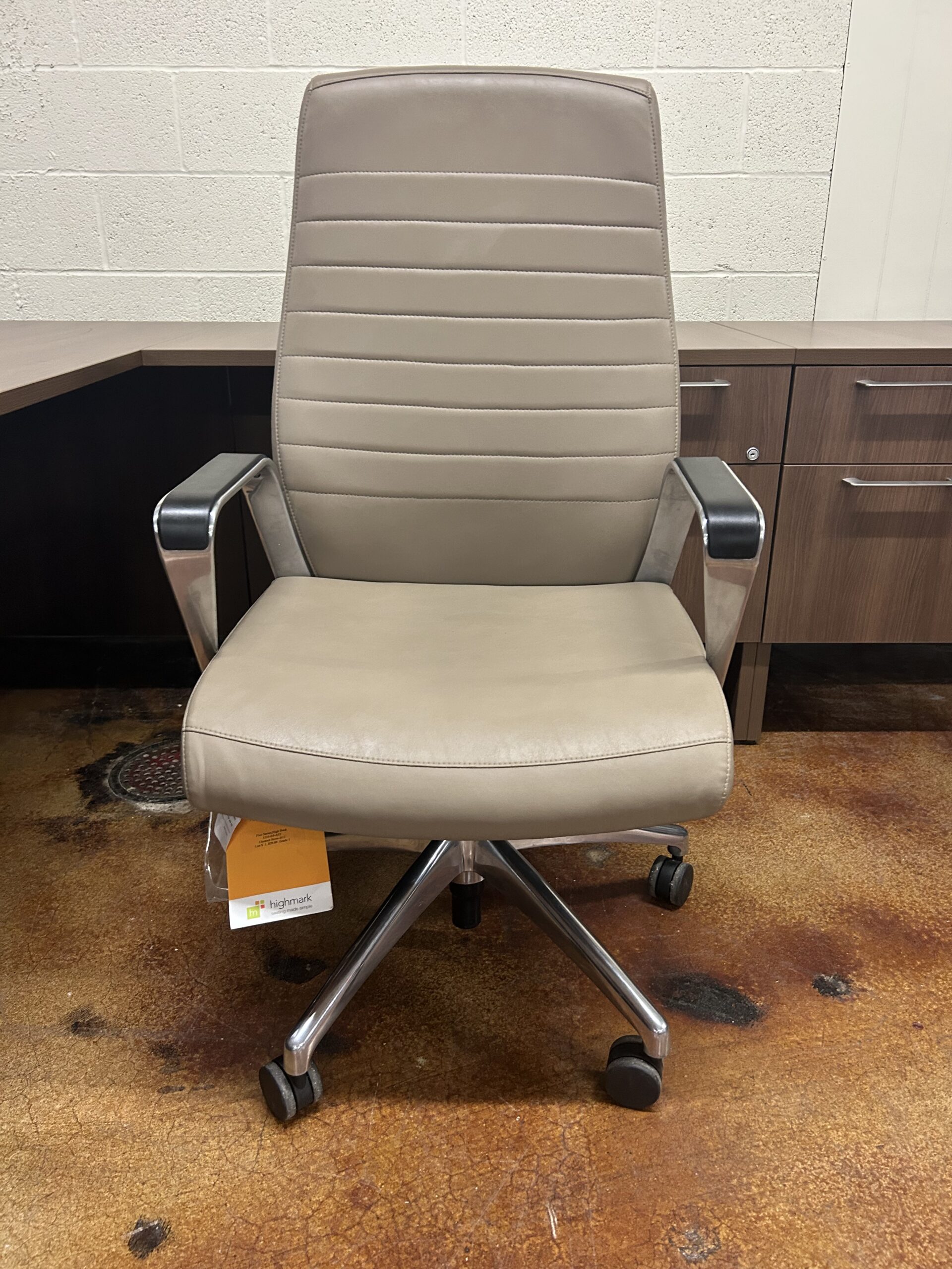 Used Beige Highmark Leather Office Managerial Executive Task Chair