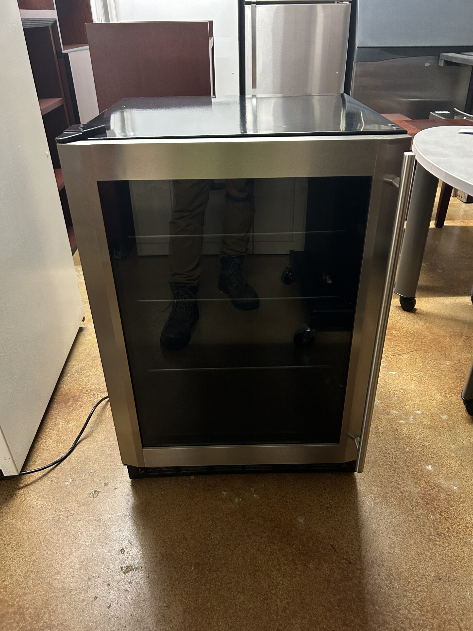 Used Stainless Steel Office Soda/Wine Refrigerator 23.5"W