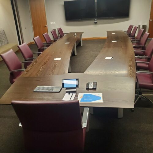 Used Veneer Large Nutcracker Conference Table with Power 27'