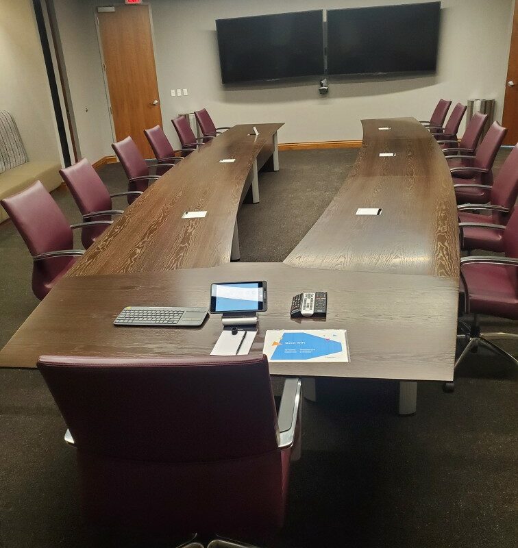 Used Veneer Large Nutcracker Conference Table with Power 27'