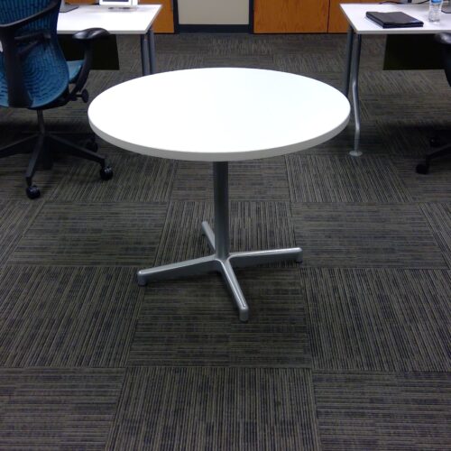 Used White Rounded Table 36"W