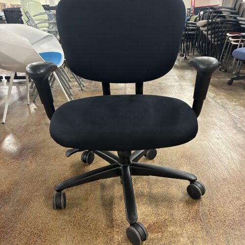 Used Big and Tall Black Haworth H.E. Improv Office Task Chair