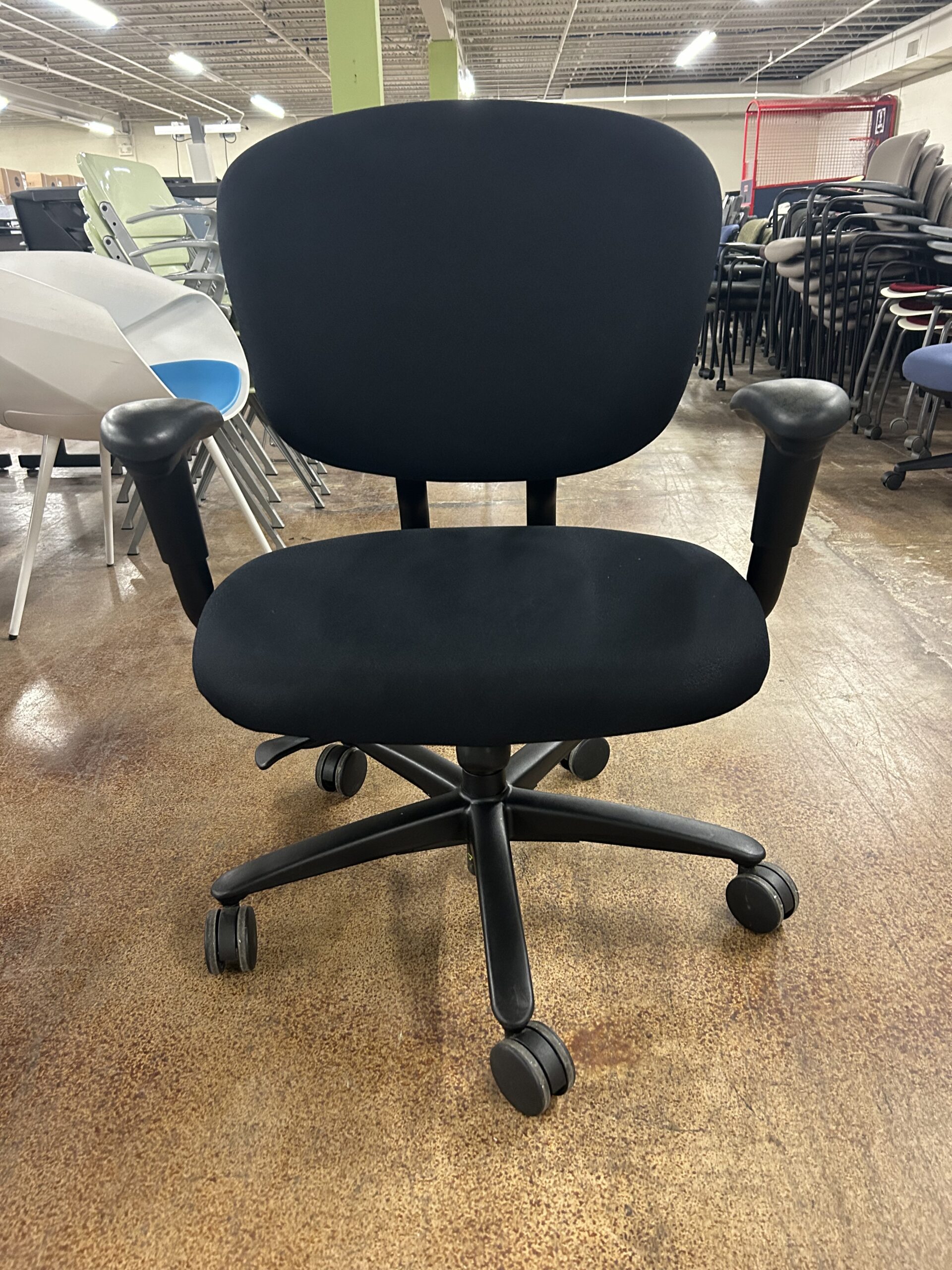 Used Big and Tall Black Haworth H.E. Improv Office Task Chair
