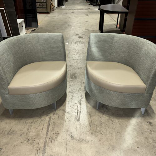 Used Arcadia Contemporary Light Blue Corner Lounge Seats 28"W 