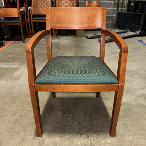Used Geiger Green Wood Back Office Side/Guest Chair