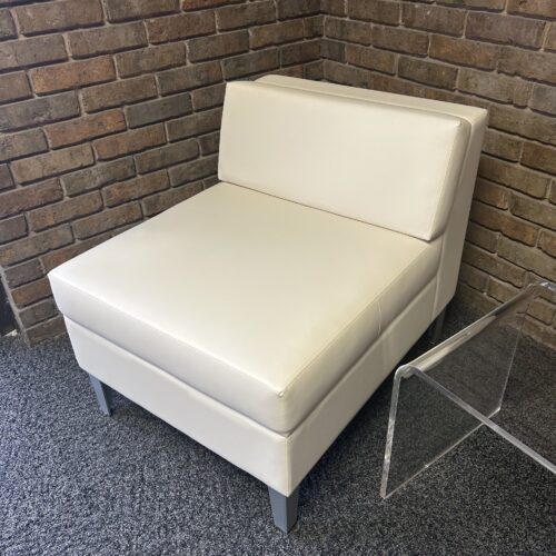 Used HON Leather White Lounge Chair