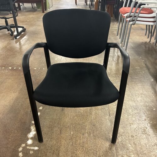 Used Black Haworth Improv Side Chair with Arms Stackable
