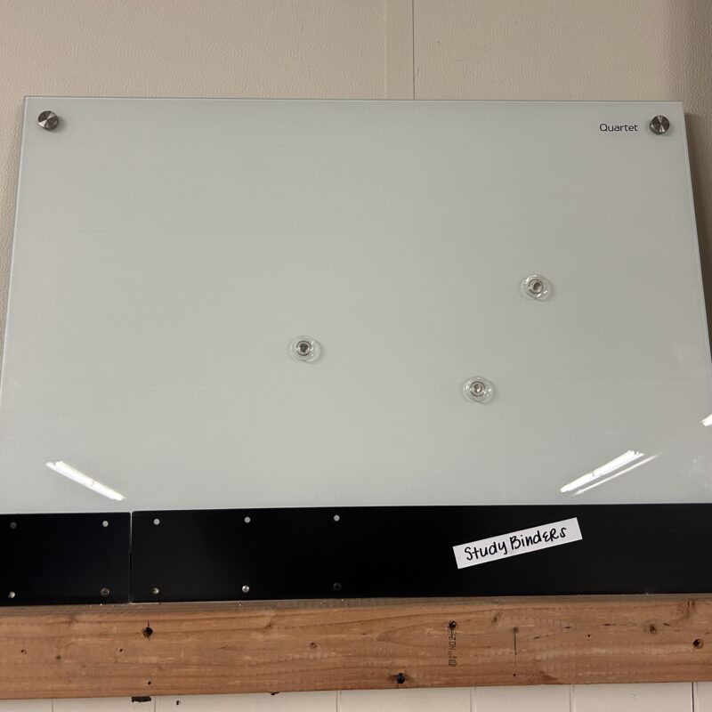 Used Quartet Wall Mounting Glass Whiteboards Black and White 3' x 2'