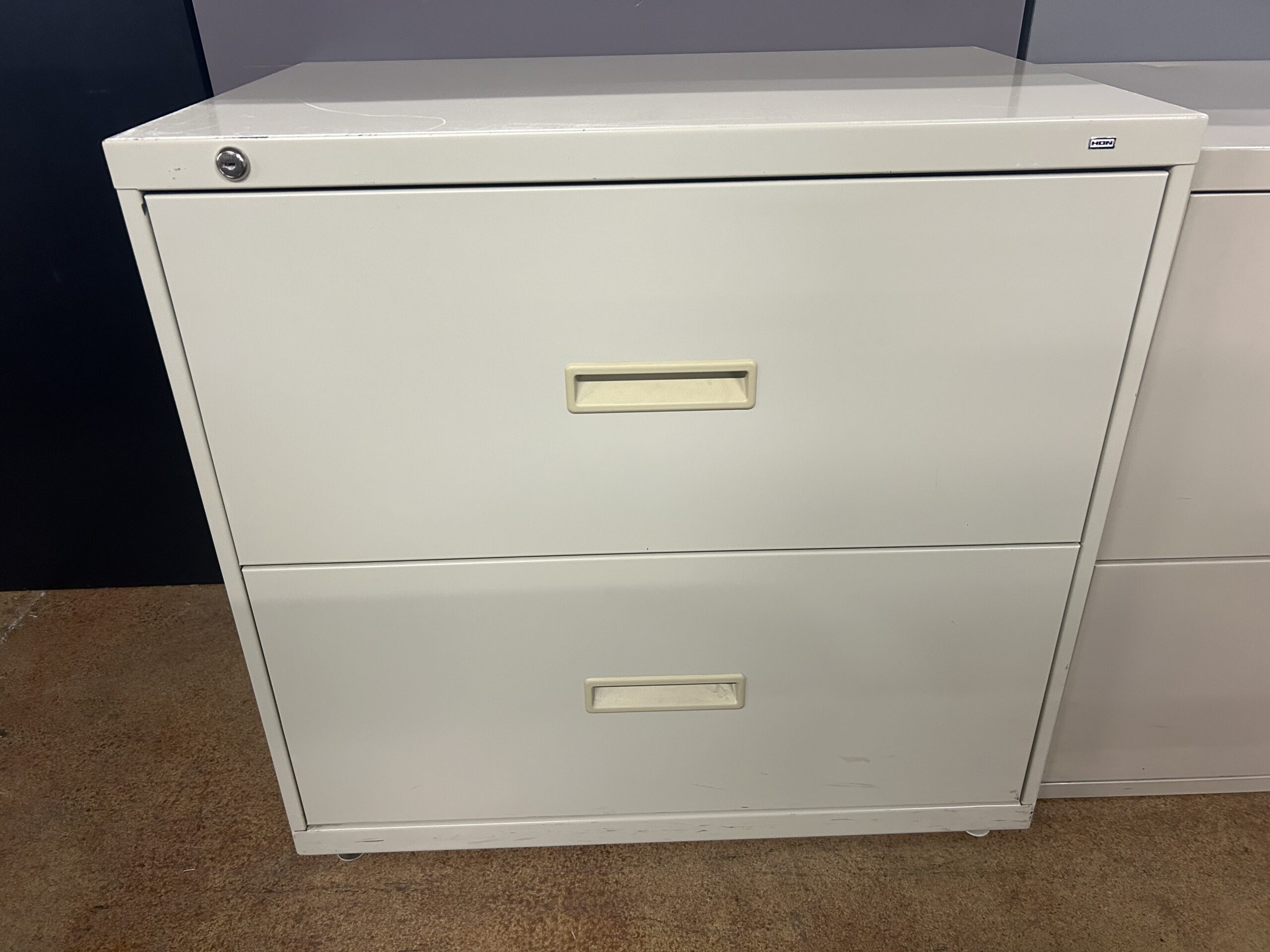 Used HON Beige 2-Drawer Filing Lateral with Lock 30"W