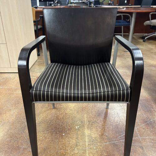 Used Steelcase Wood Back Brown Guest Chair with Arms Stackable
