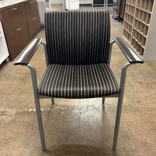 Used Steelcase Brown Guest Chair with Wood Arms Stackable