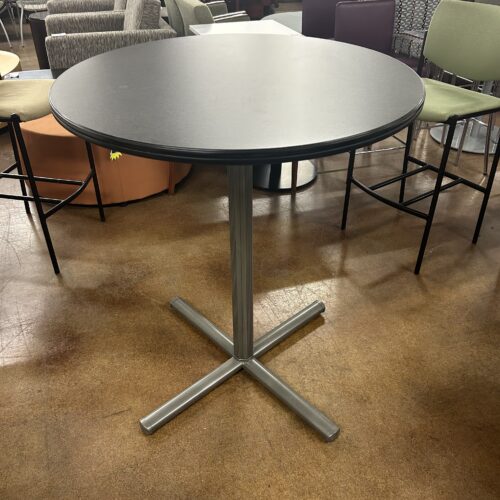 Used Dark Gray Circular Bar Height Table 3FT W