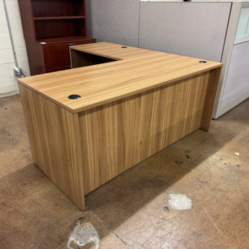 Used Offices to Go Walnut L- Shaped Office Desk 6' x 5.5'