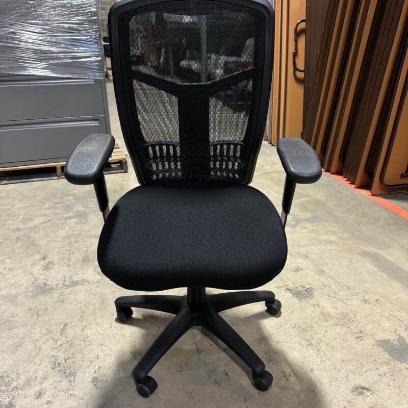 Used Black Office Task Chair Mesh Back