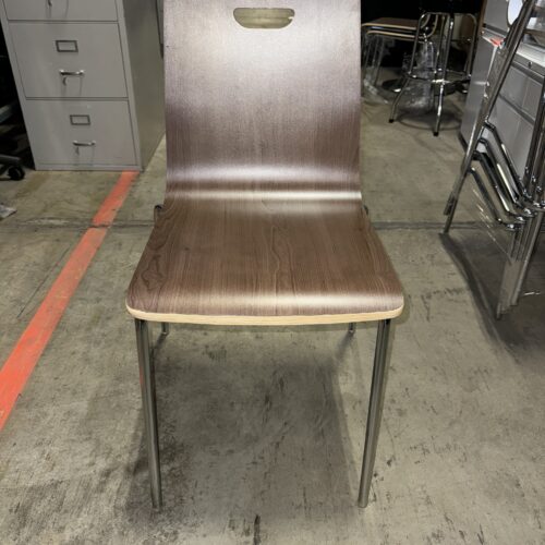 Used Modern Walnut Wood Stack Chair Armless