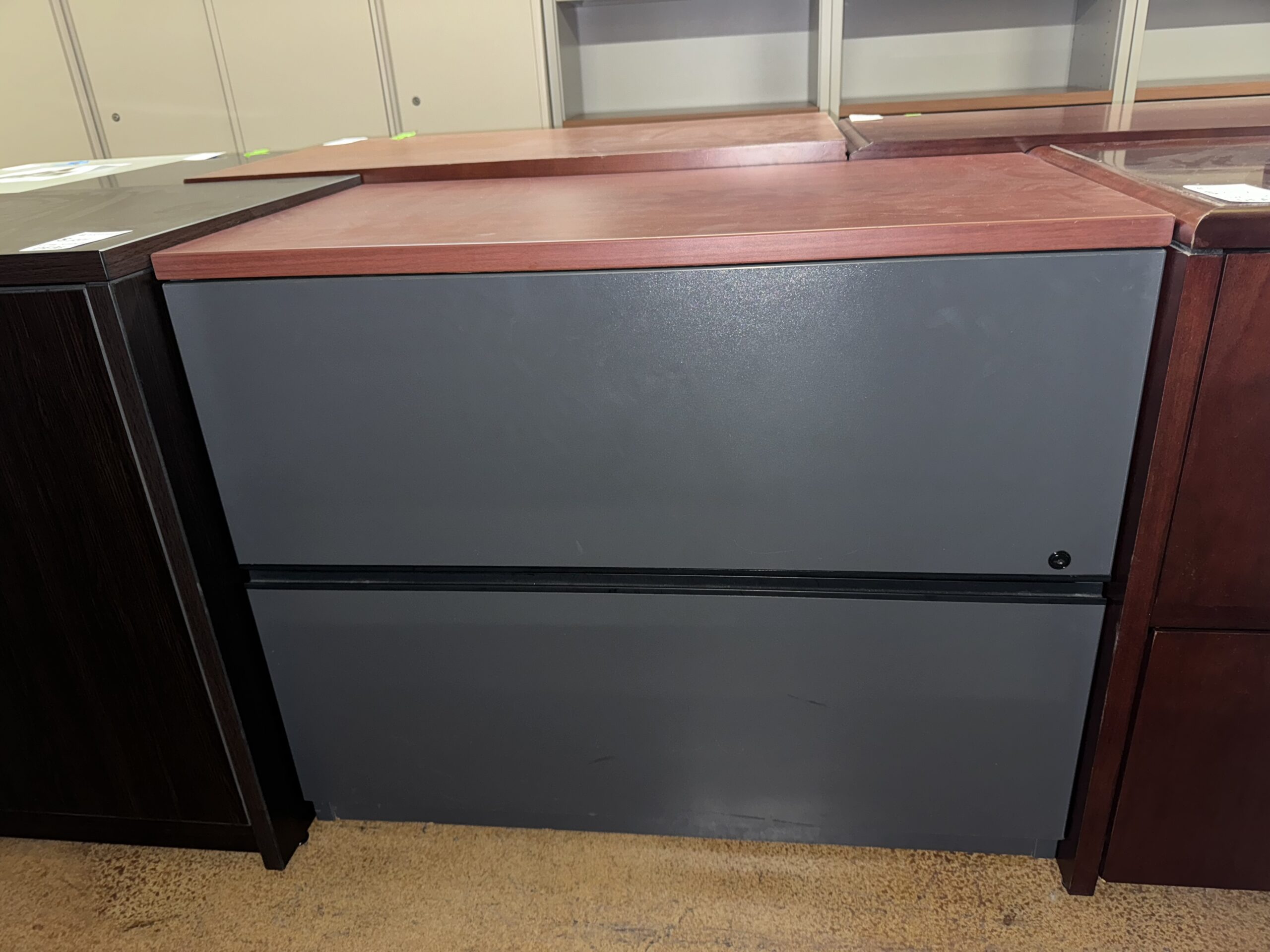 Used Groupe Lacasse 2-Drawer Cherry and Gray Storage Lateral 3FT W